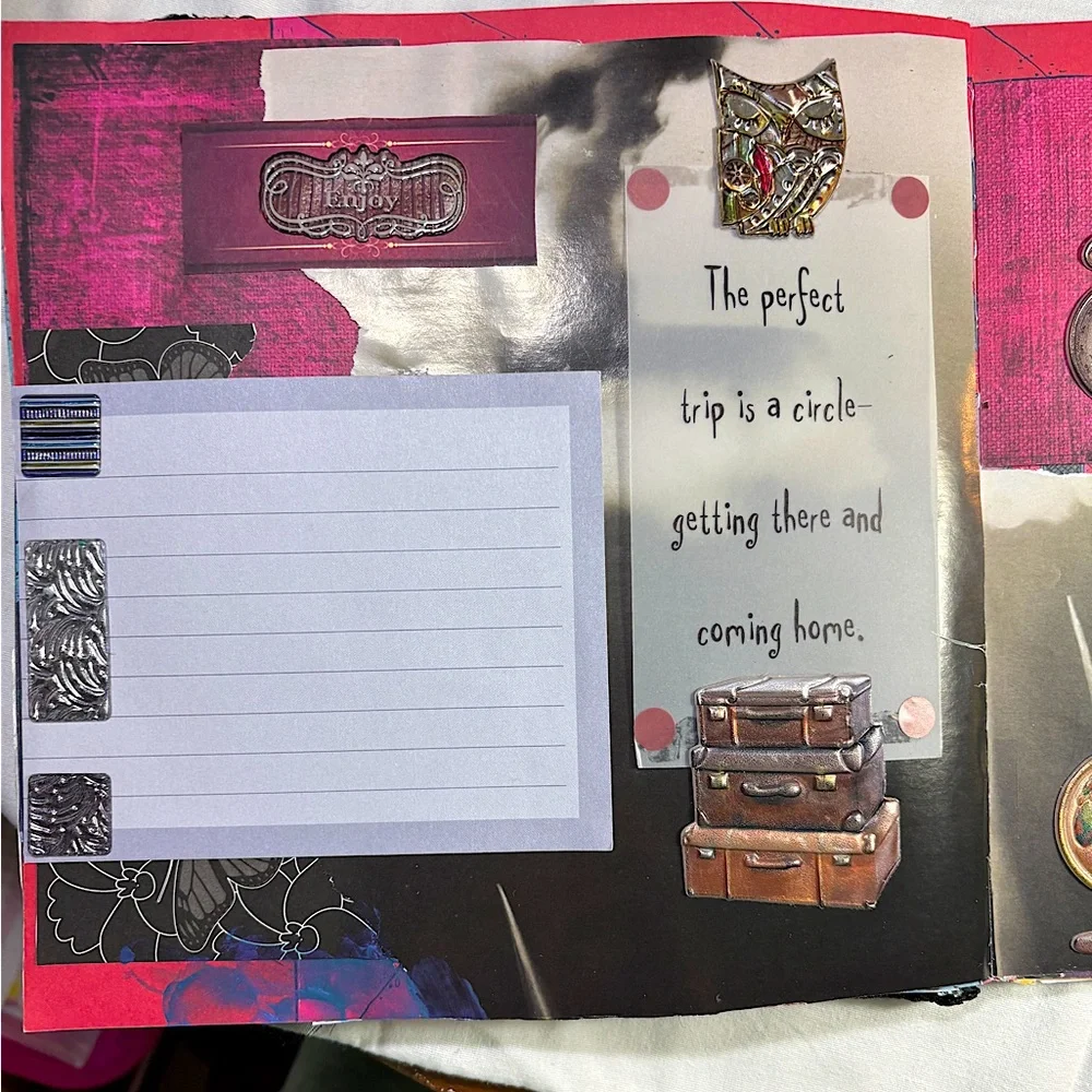 HANDCRAFTED JUNK JOURNAL Hardbound Dark Enchantment Goth Aesthetic Scrapbook